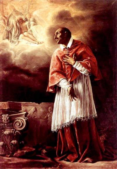 Orazio Borgianni, San Carlo Borromeo (1611-1612; olio su tela, 217 x 151 cm; Roma, San Carlo alle Quattro Fontane)
