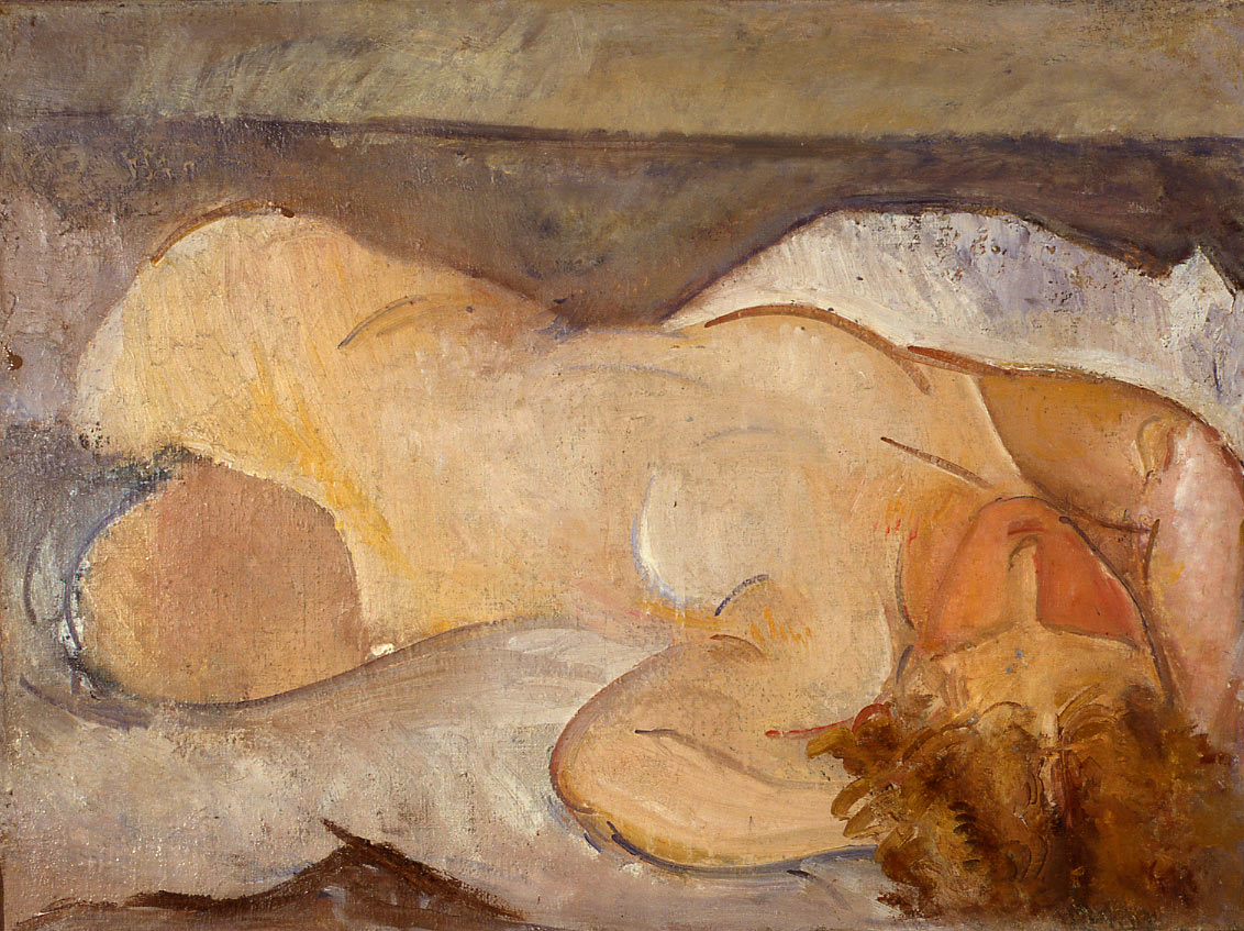 Osvaldo Licini, Il nudo (1925; olio su tela, 60 x 81 cm; Ascoli Piceno, Galleria d'Arte Contemporanea Osvaldo Licini)
