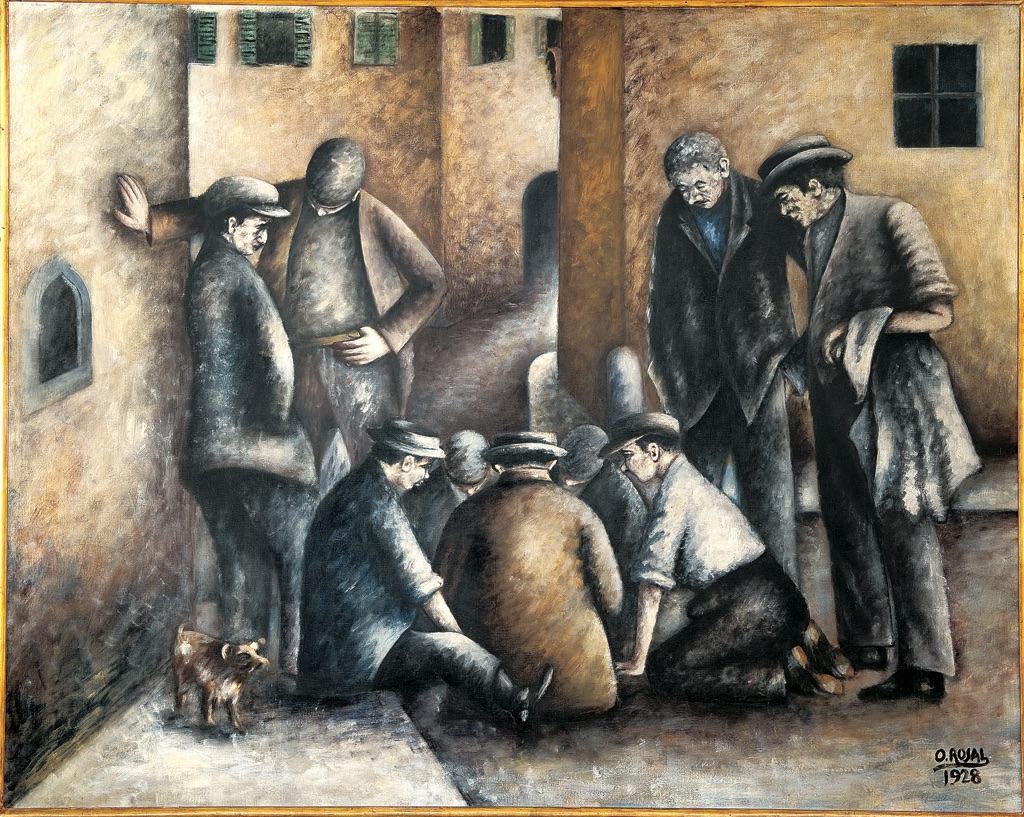 Ottone Rosai, Giocatori di toppa (1928; olio su tela; Siena, Collezione Monte dei Paschi)
 Ottone Rosai, Giocatori di toppa (1928; olio su tela; Siena, Collezione Monte dei Paschi)