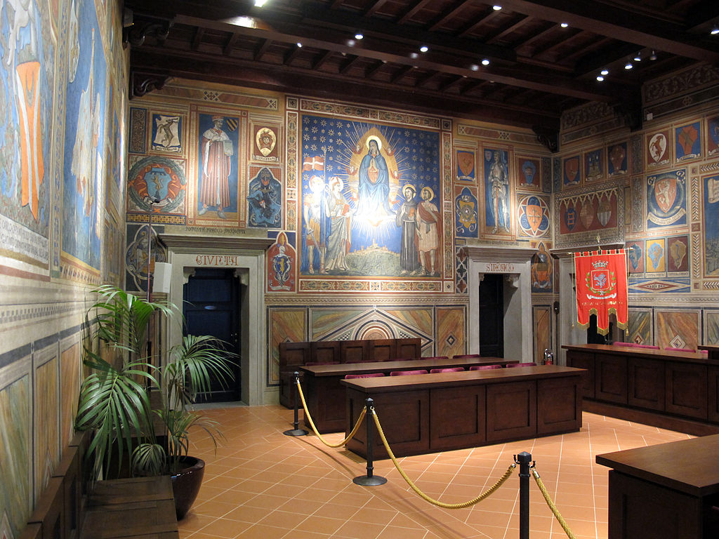 La Sala della Giunta nel Palazzo Comunale. Foto di Francesco Bini