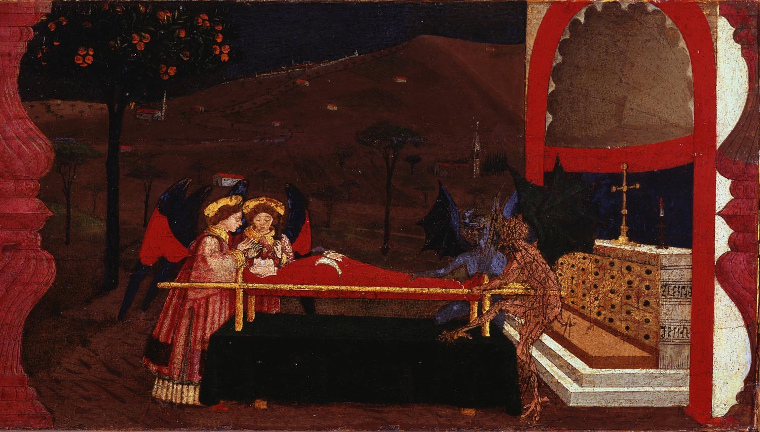 Paolo Uccello, Miracolo dell'ostia profanata, sesto episodio (1467-1468; tempera su tavola; Urbino, Galleria Nazionale delle Marche)