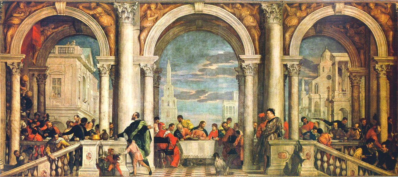 Paolo Veronese, Cena in casa di Levi (1573; olio su tela, 555 x 1280 cm; Venezia, Gallerie dell'Accademia)
 Paolo Veronese, Cena in casa di Levi (1573; olio su tela, 555 x 1280 cm; Venezia, Gallerie dell'Accademia)