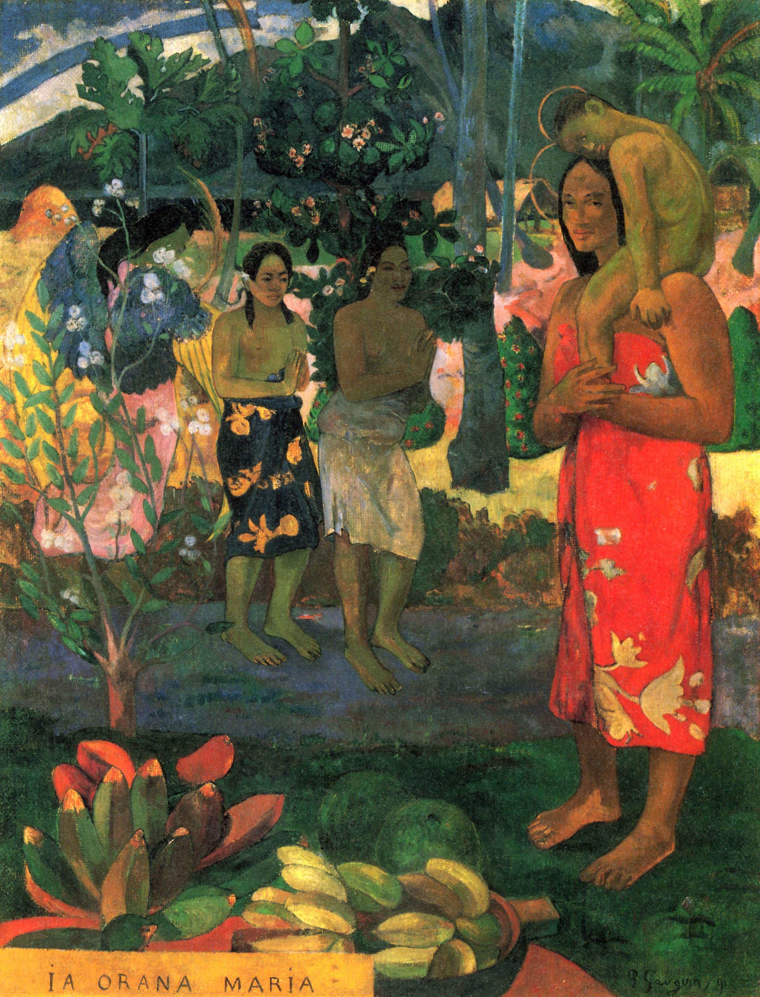 Paul Gauguin, Ia Orana Maria (1891; olio su tela, 113,7 x 87,7 cm; New York, Metropolitan Museum of Art)
 Paul Gauguin, Ia Orana Maria (1891; olio su tela, 113,7 x 87,7 cm; New York, Metropolitan Museum of Art)