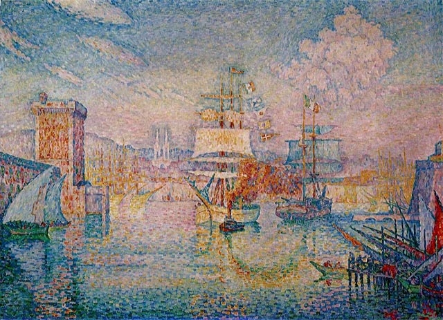 Paul Signac, Ingresso del porto di Marsiglia (1911; olio su tela, 171 x 162 cm; Marsiglia, Musée des Beaux-Arts)

