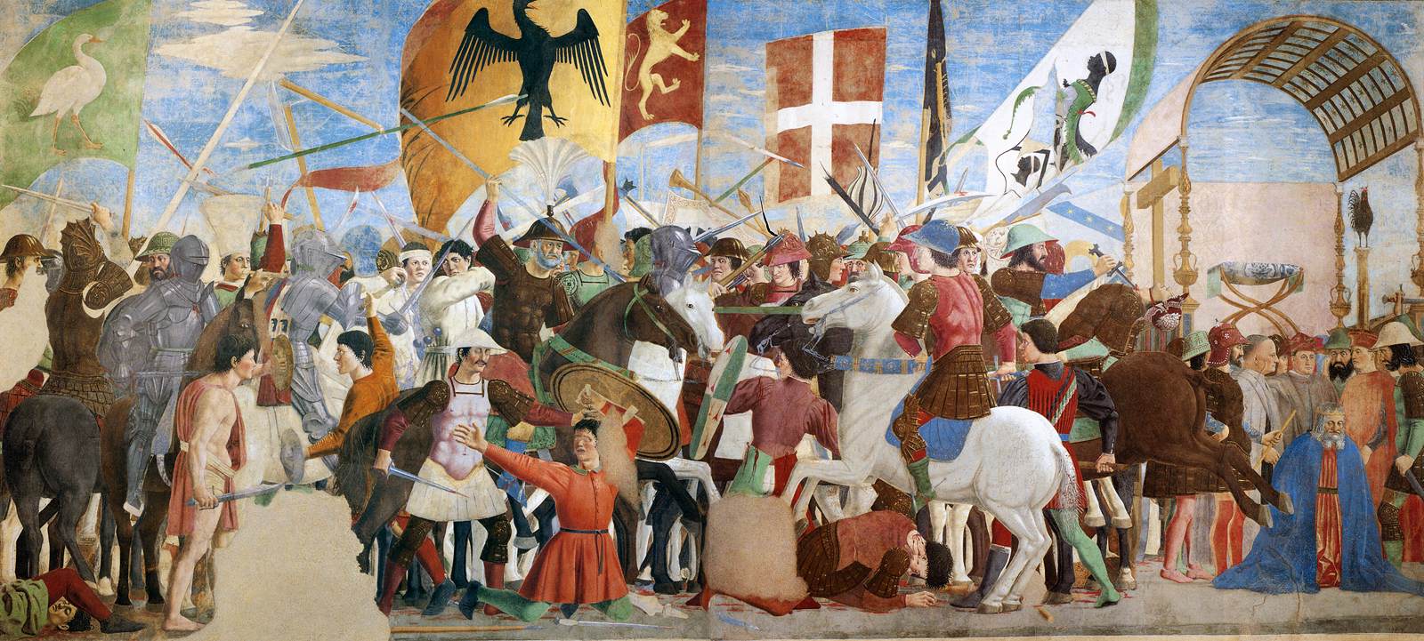 Piero della Francesca, Battaglia tra Eraclio e Cosroe (1452-1466; affresco, 329 x 747 cm; Arezzo, San Francesco)
