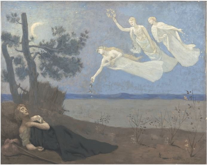 Pierre Puvis de Chavannes, Il sogno (1883; olio su tela, 82 x 102 cm; Parigi, Musée d'Orsay)
