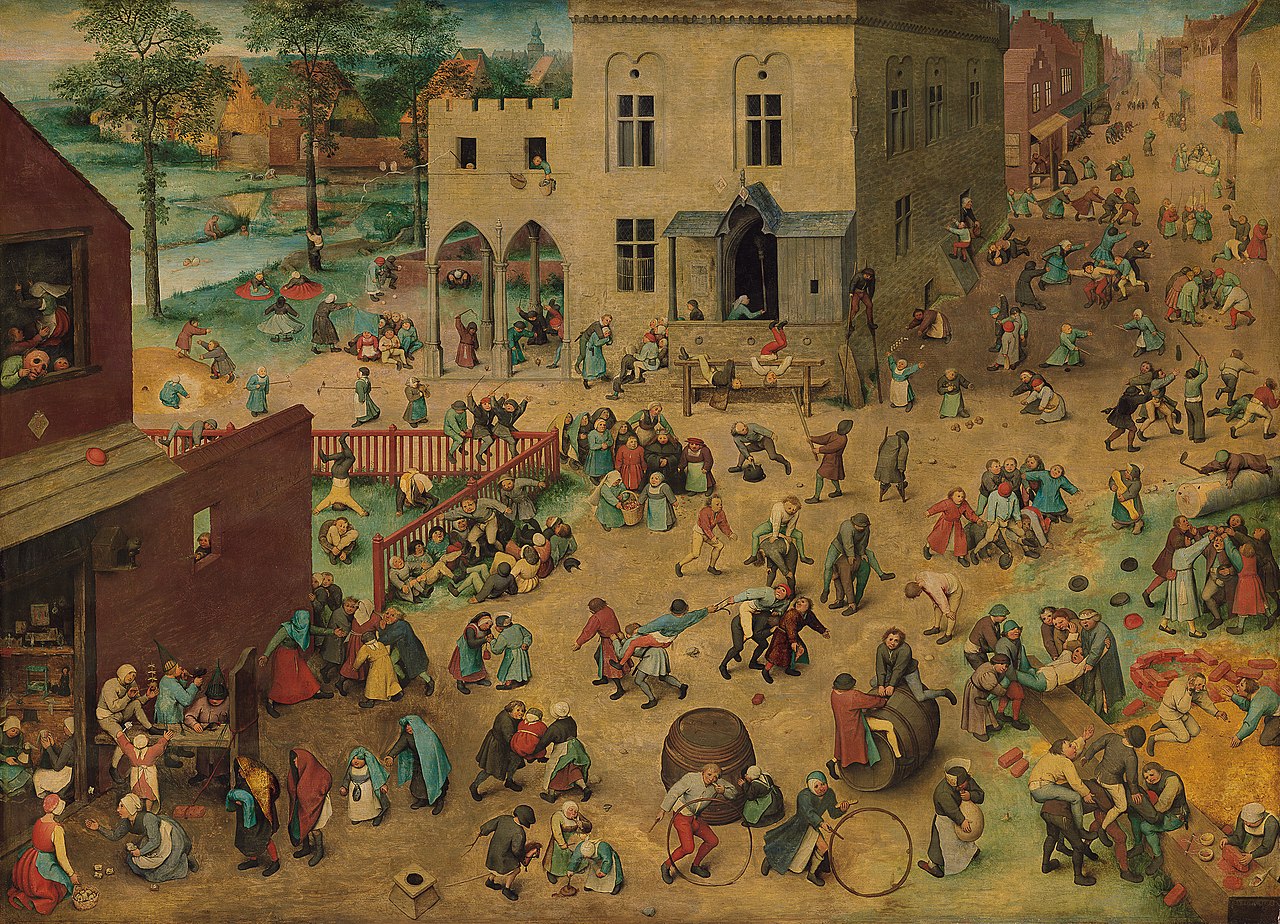 Pieter Bruegel il Vecchio, Giochi di bambini (1560; olio su tavola, 118 x 161 cm; Vienna, Kunsthistorisches Museum)
 Pieter Bruegel il Vecchio, Giochi di bambini (1560; olio su tavola, 118 x 161 cm; Vienna, Kunsthistorisches Museum)