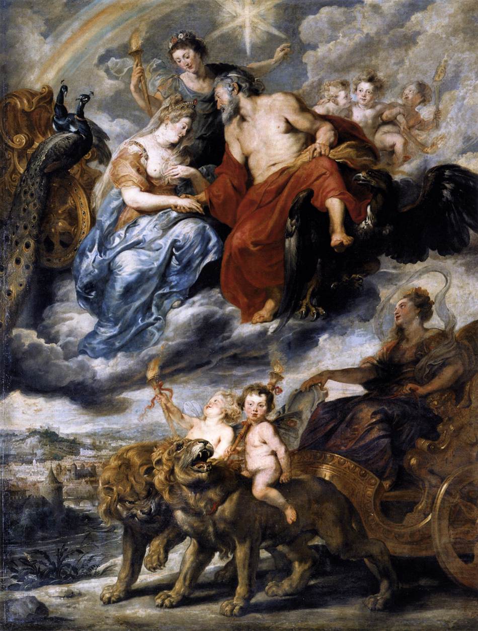 Pieter Paul Rubens, L'incontro tra Maria de' Medici ed Enrico IV a Lione (1622-1625; olio su tela, 394 x 295 cm; Parigi, Louvre)

