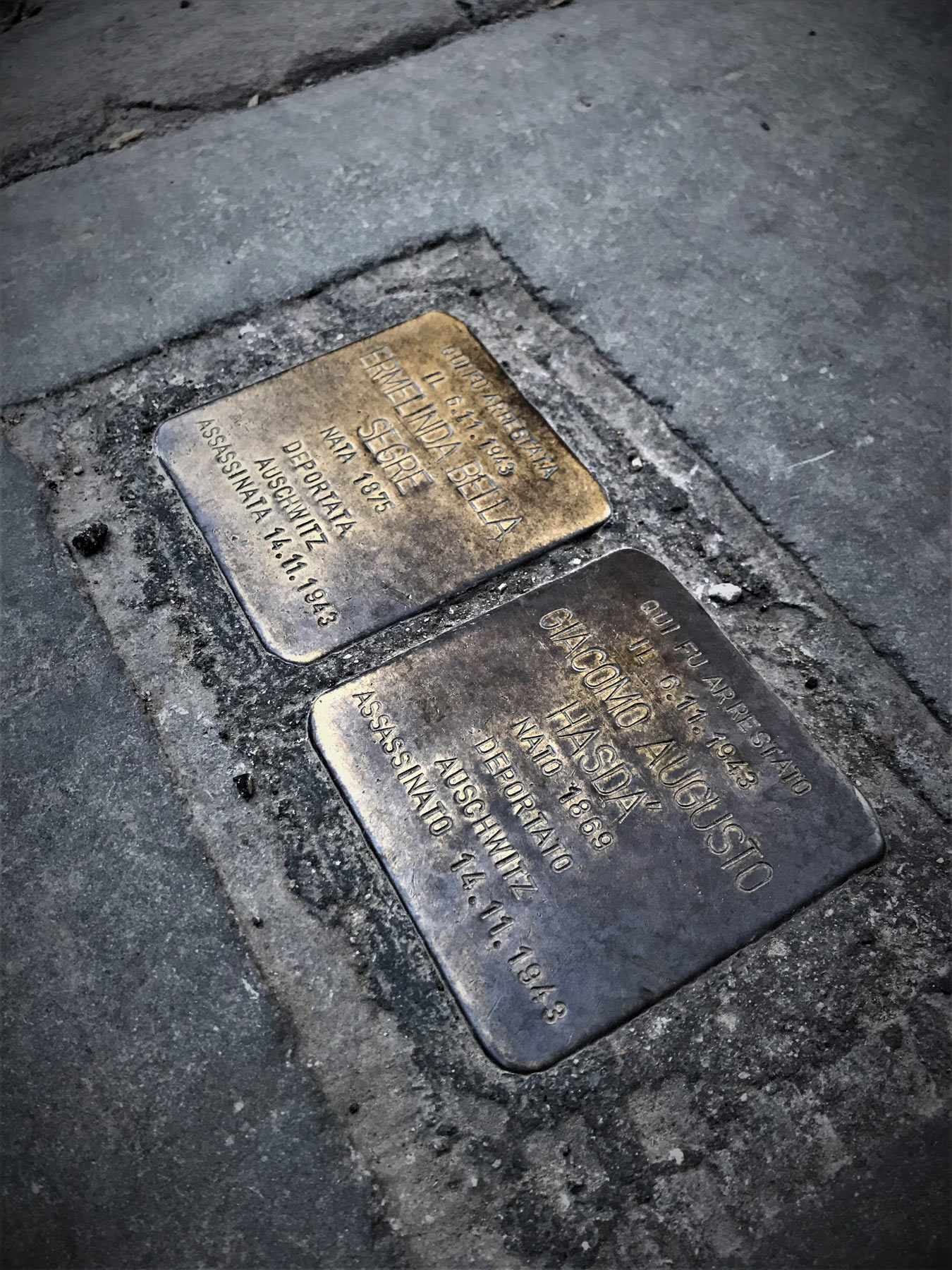 Siena, stumbling stones in Via Fiorentina