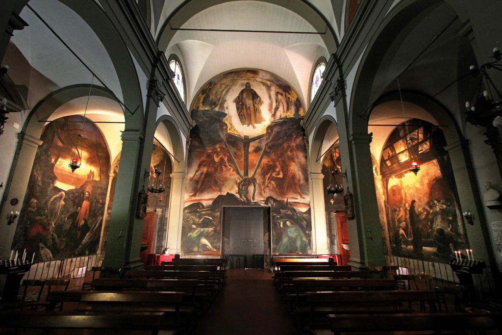 Pietro Annigoni, Deposizione e Resurrezione di Cristo (1967; affreschi; Ponte Buggianese, Santuario della Madonna del Buon Consiglio)
