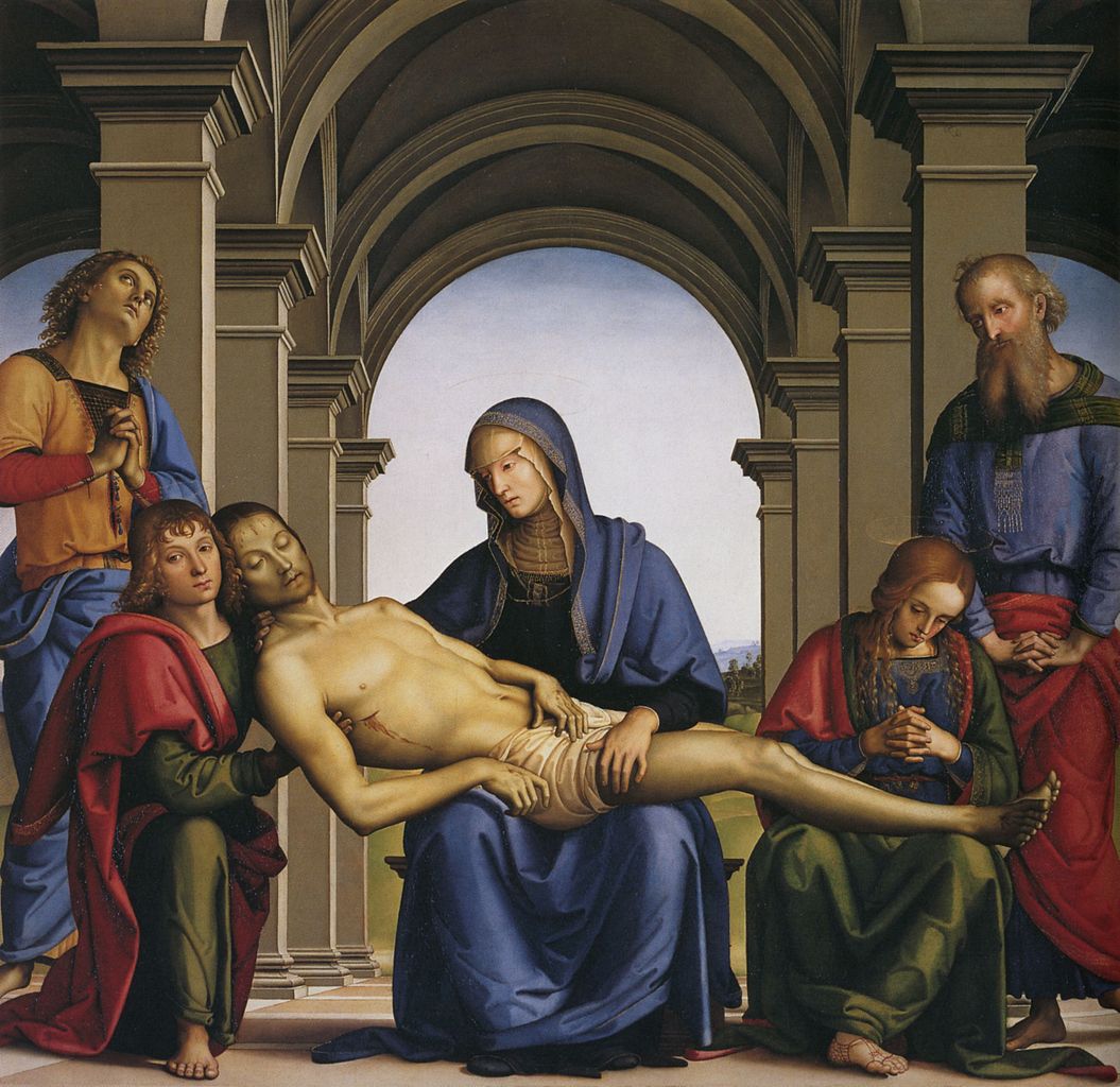 Pietro Perugino, Pietà (1485 circa; olio su tavola, 168 x 176 cm; Firenze, Gallerie degli Uffizi)
 Pietro Perugino, Pietà (1485 circa; olio su tavola, 168 x 176 cm; Firenze, Gallerie degli Uffizi)