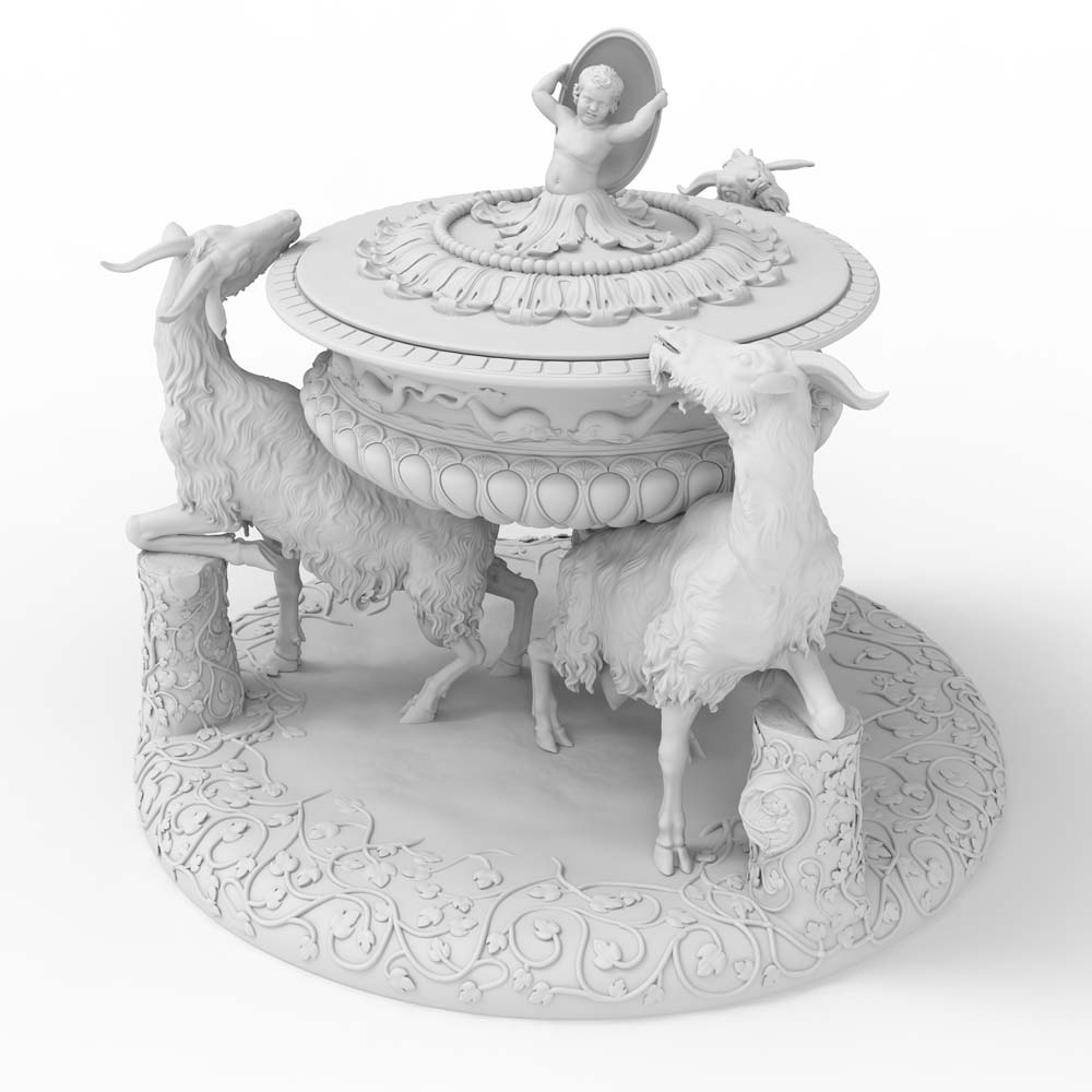 Render del modello 3D della Saliera © Factum Foundation 
