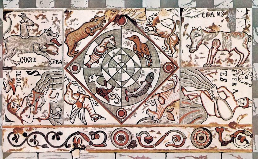 Riproduzione del mosaico superiore della Cattedrale di Aosta