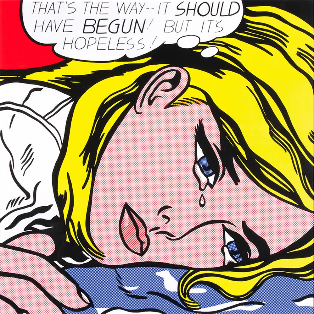 Roy Lichtenstein, Hopeless (1963; olio e acrilico su tela, 111,8 x 111,8 cm; Basilea, Kunstmuseum)
 Roy Lichtenstein, Hopeless (1963; olio e acrilico su tela, 111,8 x 111,8 cm; Basilea, Kunstmuseum)