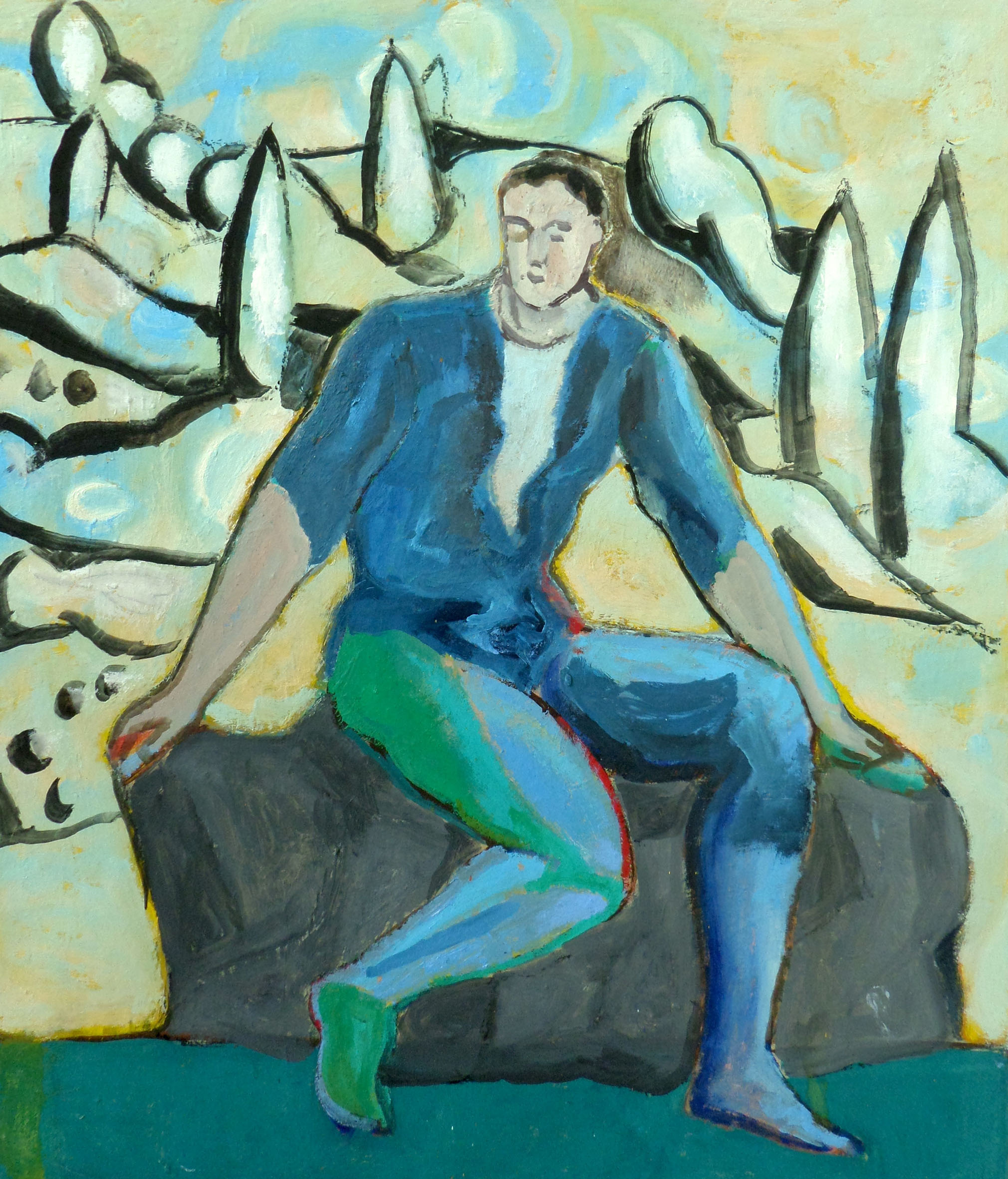 Sandro Chia, Attesa (2013-14; olio su tela, 60 x 50 cm)
