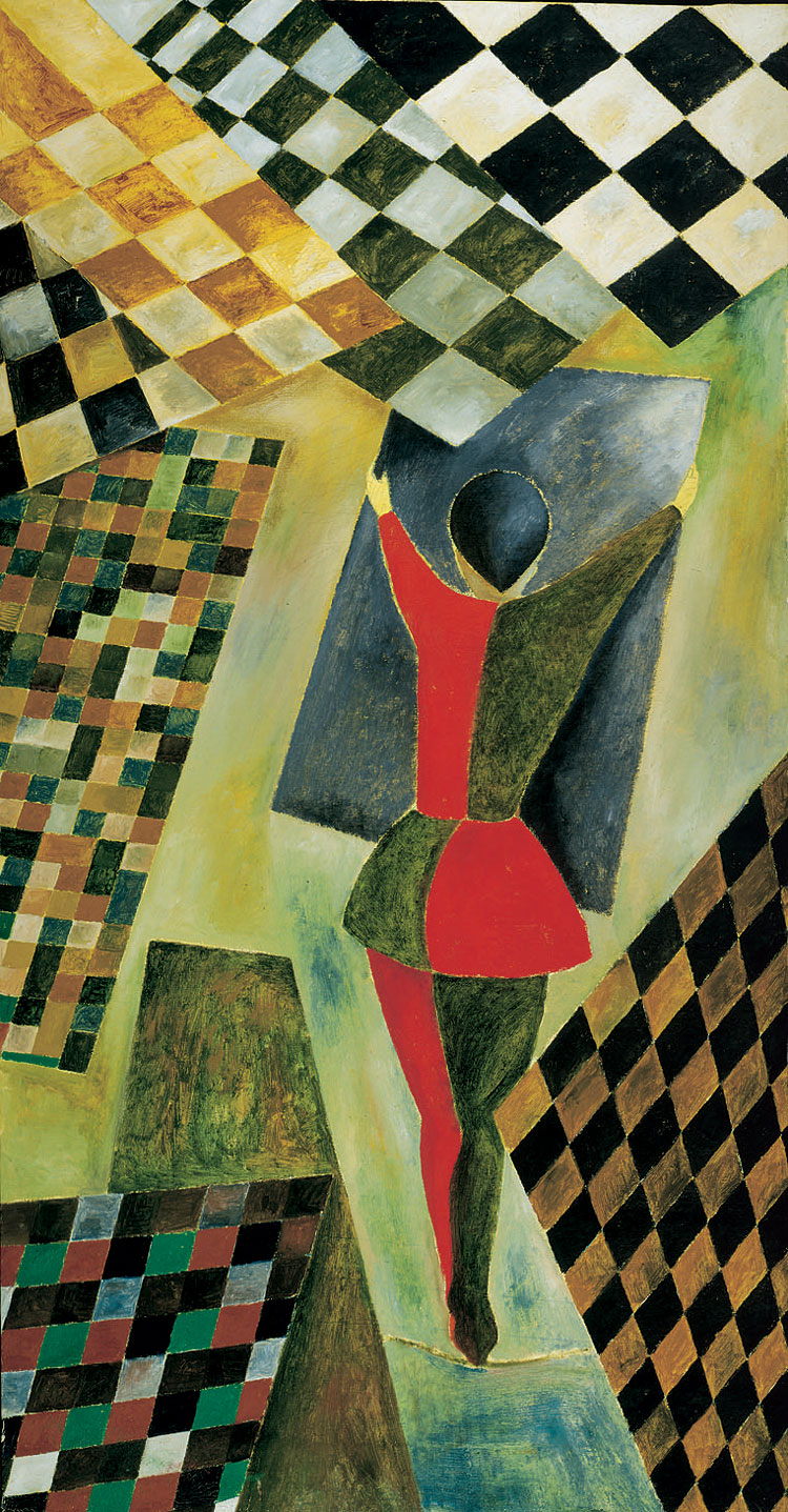 Sandro Chia, La mercante di scacchiere (1976; olio su tela, 216 x 113 cm; Svizzera, Collezione Gunti Brands)
