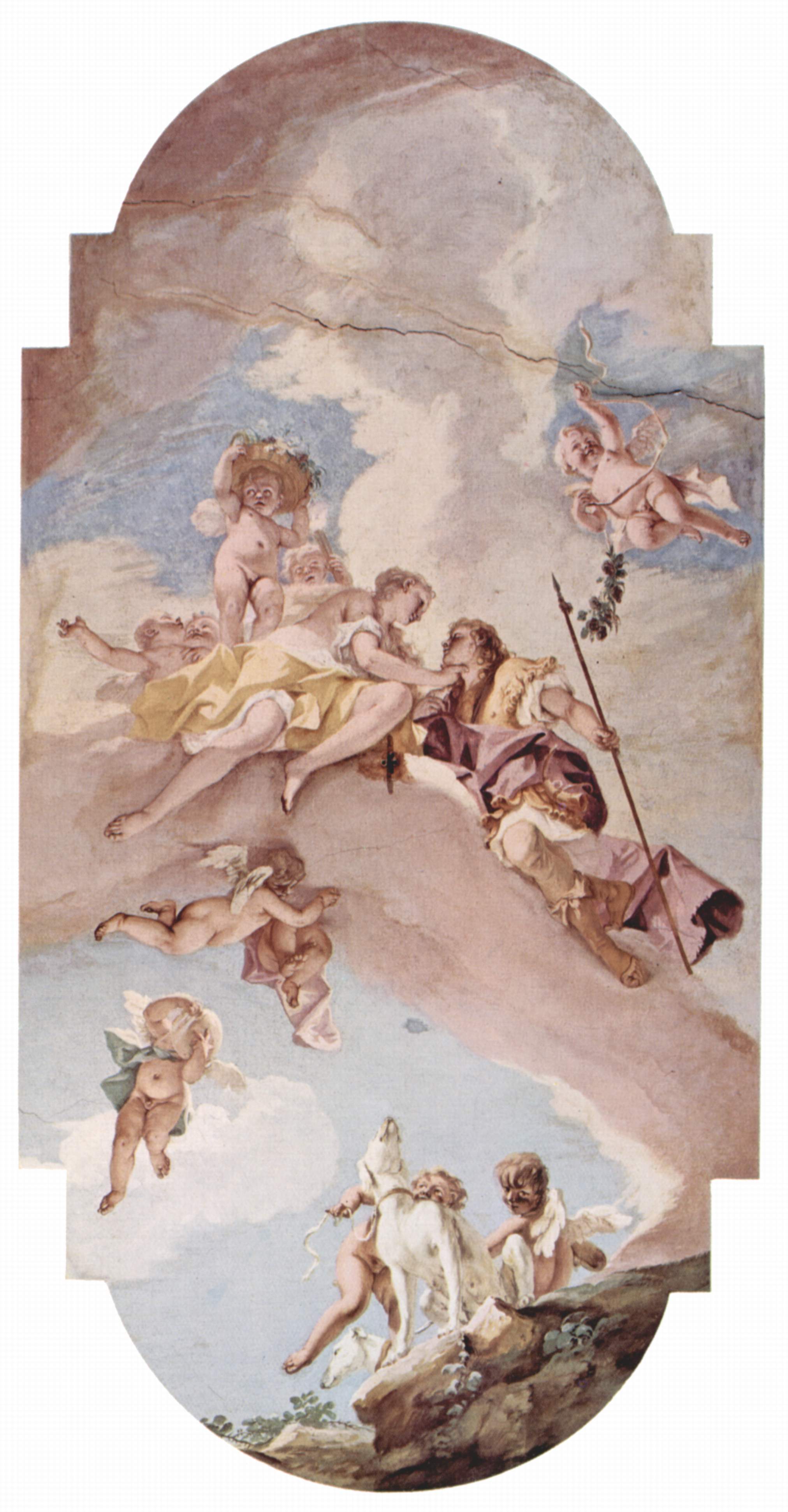 Sebastiano Ricci, Venere e Adone (1706-1708; affresco; Firenze, Palazzo Pitti)
