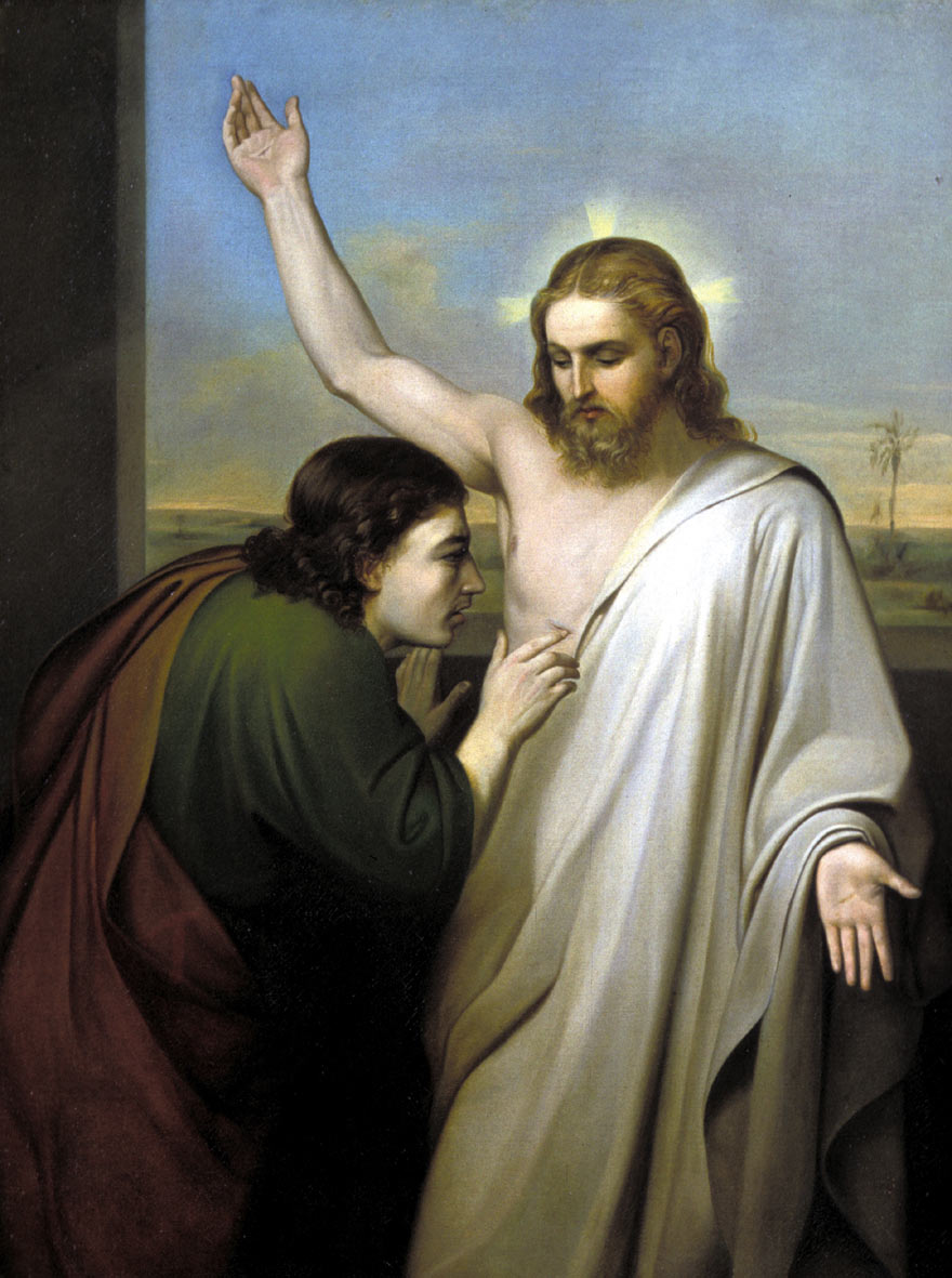 Silvestro Lega, L’incredulità di san Tommaso (1851; olio su tavola, 100 x 75,5 cm; Modigliana, Pinacoteca Comunale Silvestro Lega)
