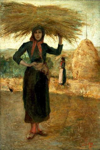 Silvestro Lega, La fienaiola (1890; olio su tela, 120 x 81,5 cm; Milano, Galleria d'Arte Moderna)

