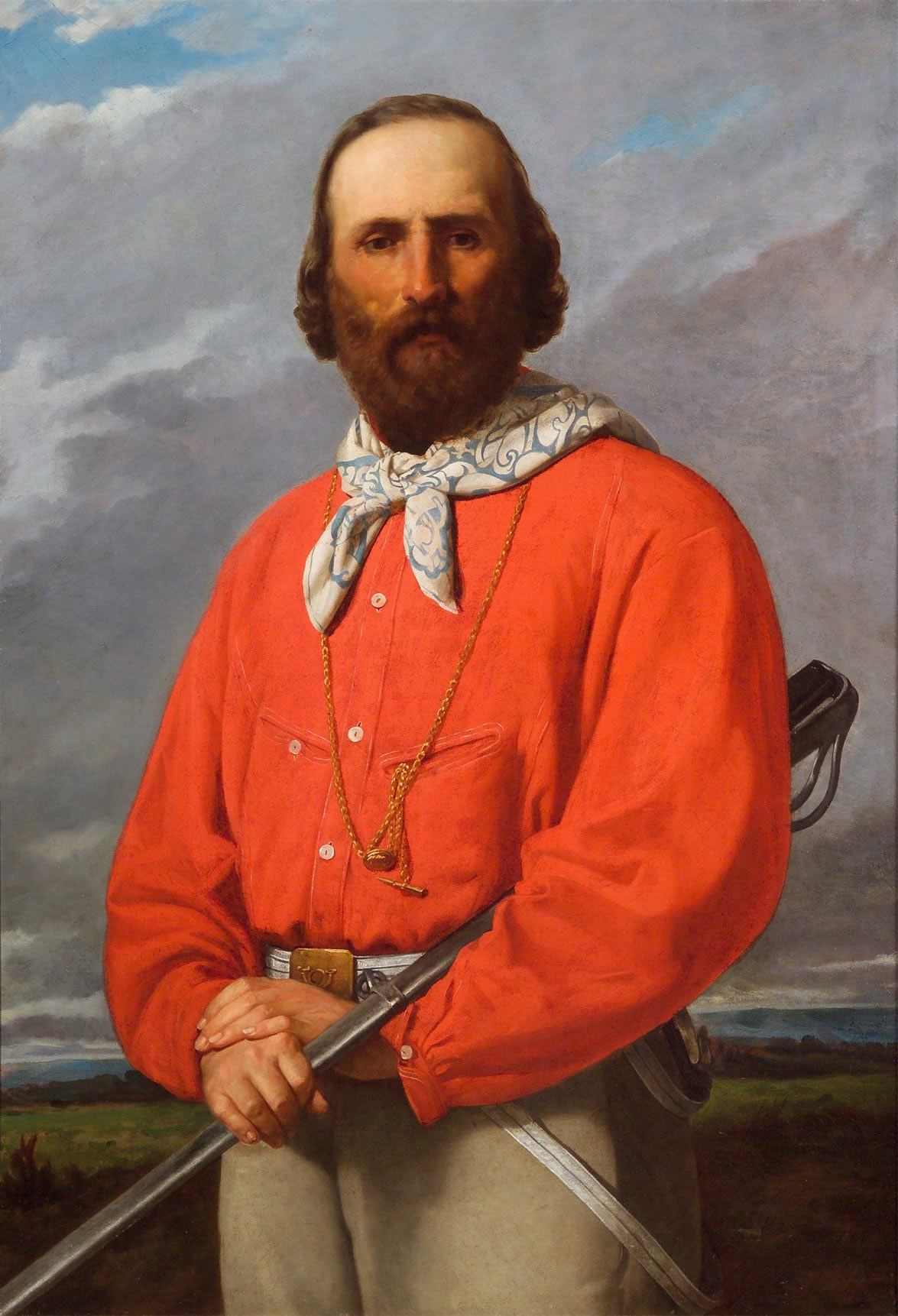 Silvestro Lega, Ritratto di Giuseppe Garibaldi (1861; olio su tela, 111 x 78,4 cm; Modigliana, Pinacoteca Comunale Silvestro Lega)
