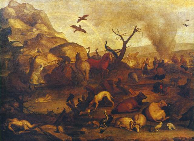 Sinibaldo Scorza, Sacrificio di Noè (1605-1630 circa; olio su tela, 73 x 96 cm; Genova, Palazzo Rosso)
