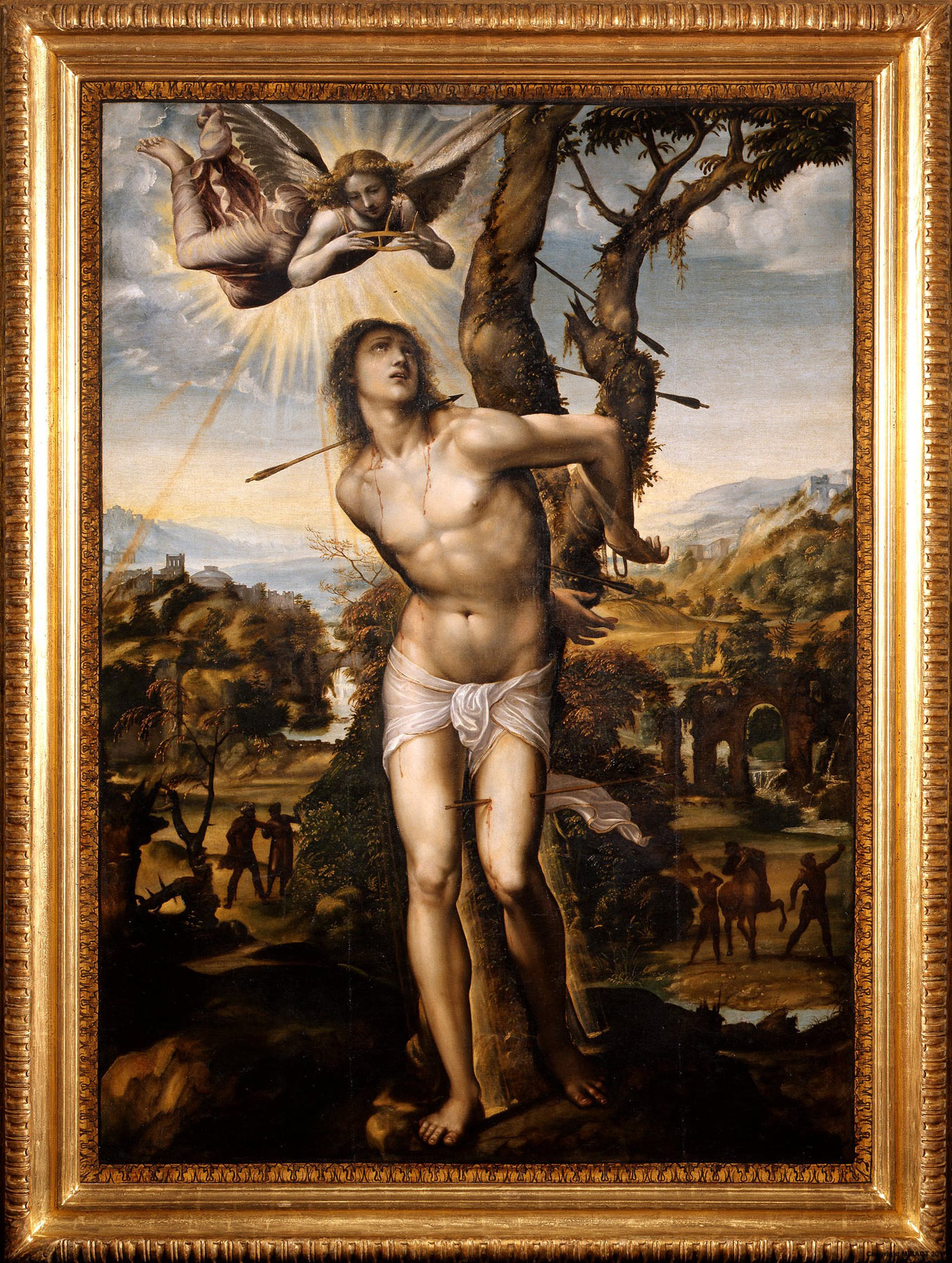 Sodoma, San Sebastiano (1525; olio su tela, 206 x 154 cm; Firenze, Uffizi)
