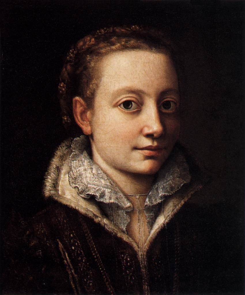 Sofonisba Anguissola, Presunto ritratto della sorella Minerva (1560; olio su tela, 36 x 29 cm; Milano, Pinacoteca di Brera)
