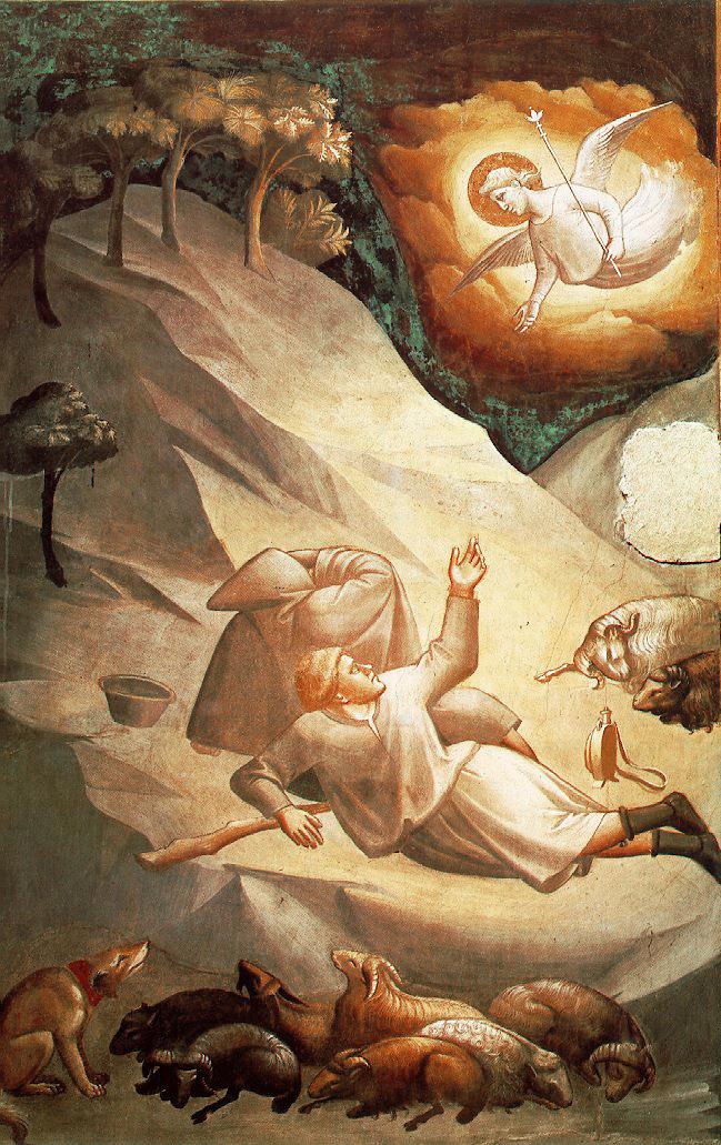 Taddeo Gaddi, Apparizione dell'angelo ai pastori (1338; affresco; Firenze, Santa Croce)
