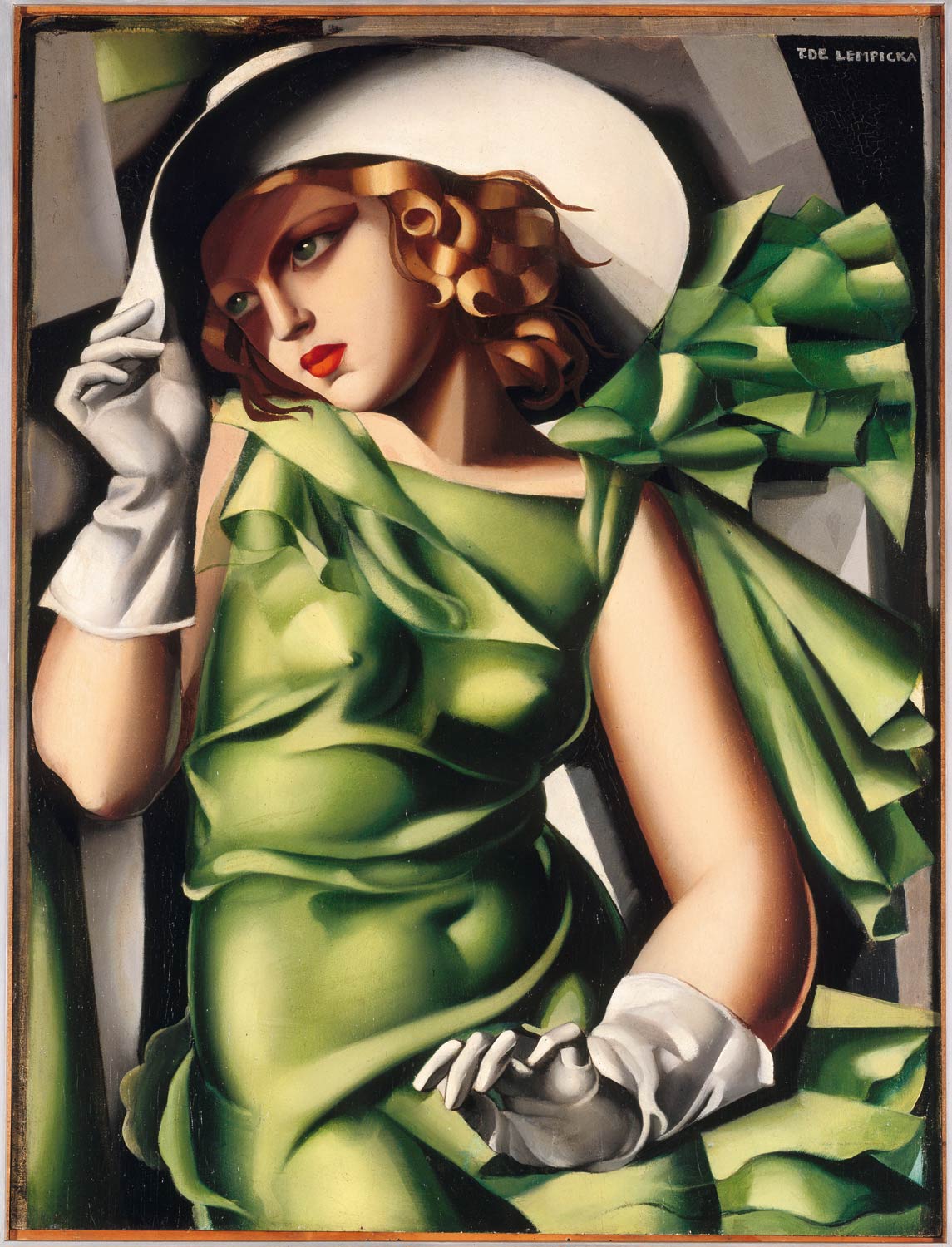 Tamara de Lempicka, Giovane fanciulla con guanti (1930; olio su compensato, 61,5 x 45,5 cm; Parigi, Centre Pompidou)
 Tamara de Lempicka, Giovane fanciulla con guanti (1930; olio su compensato, 61,5 x 45,5 cm; Parigi, Centre Pompidou)
