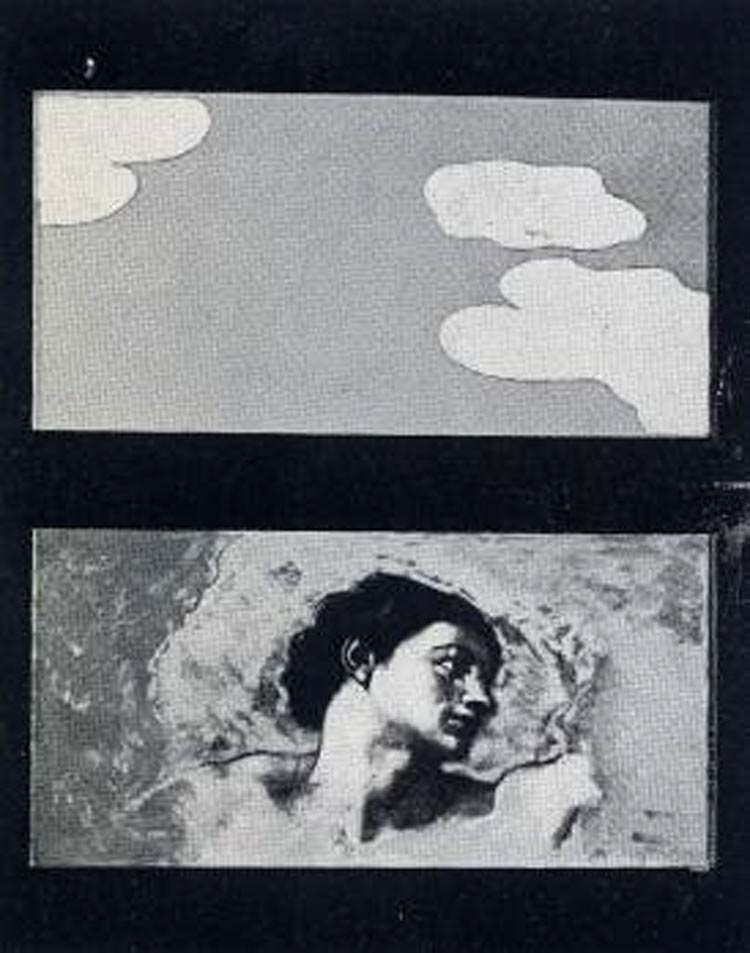 Tano Festa, Particolare della Sistina dedicato a mio fratello Lo Savio (1963; smalto e carta emulsionata su legno, 116 x 88 cm; Collezione privata)
