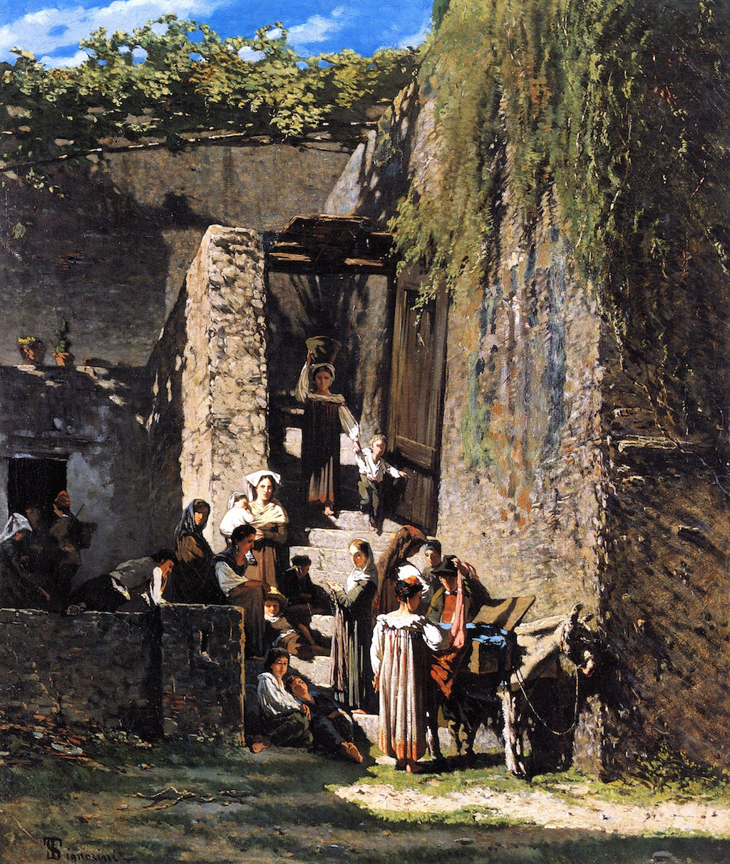 Telemaco Signorini, Il merciaio di La Spezia (1859; olio su tela, 73,5 x 64 cm; Collezione privata)
