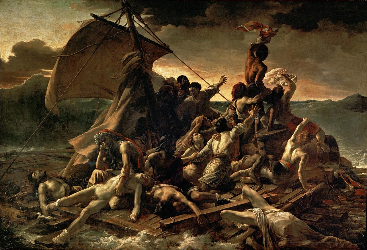 Théodore Géricault, La zattera della Medusa (1819; olio su tela, 491 x 716 cm; Parigi, Louvre) 
