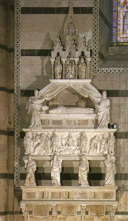 Tino di Camaino, Monumento del cardinale Riccardo Petroni (1317-1318; marmo; Siena, Duomo)
