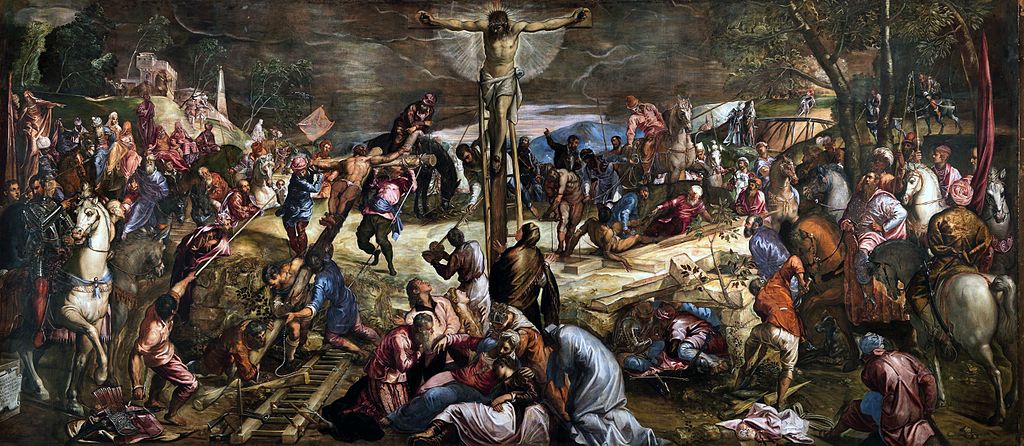 Tintoretto, Crocifissione (1565; olio su tela, 518 x 1224 cm; Venezia, Scuola Grande di San Rocco)
 Tintoretto, Crocifissione (1565; olio su tela, 518 x 1224 cm; Venezia, Scuola Grande di San Rocco)