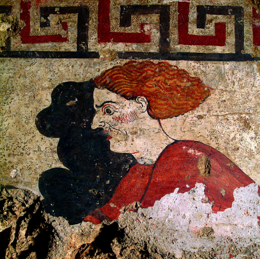 Tomb of the Infernal Quadriga, detail of the demon (Sarteano, Archaeological Civic Museum)