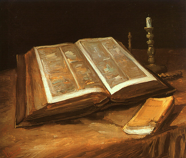 Vincent van Gogh, Natura morta con Bibbia (1885; olio su tela, 65 x 78 cm; Amsterdam, Van Gogh Museum)
