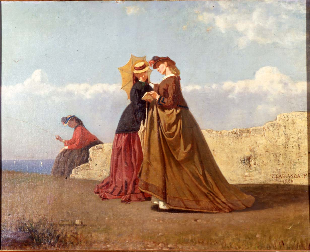 Vincenzo Cabianca, Al sole (1866; olio su tela, 75x90 cm; Collezione privata)
