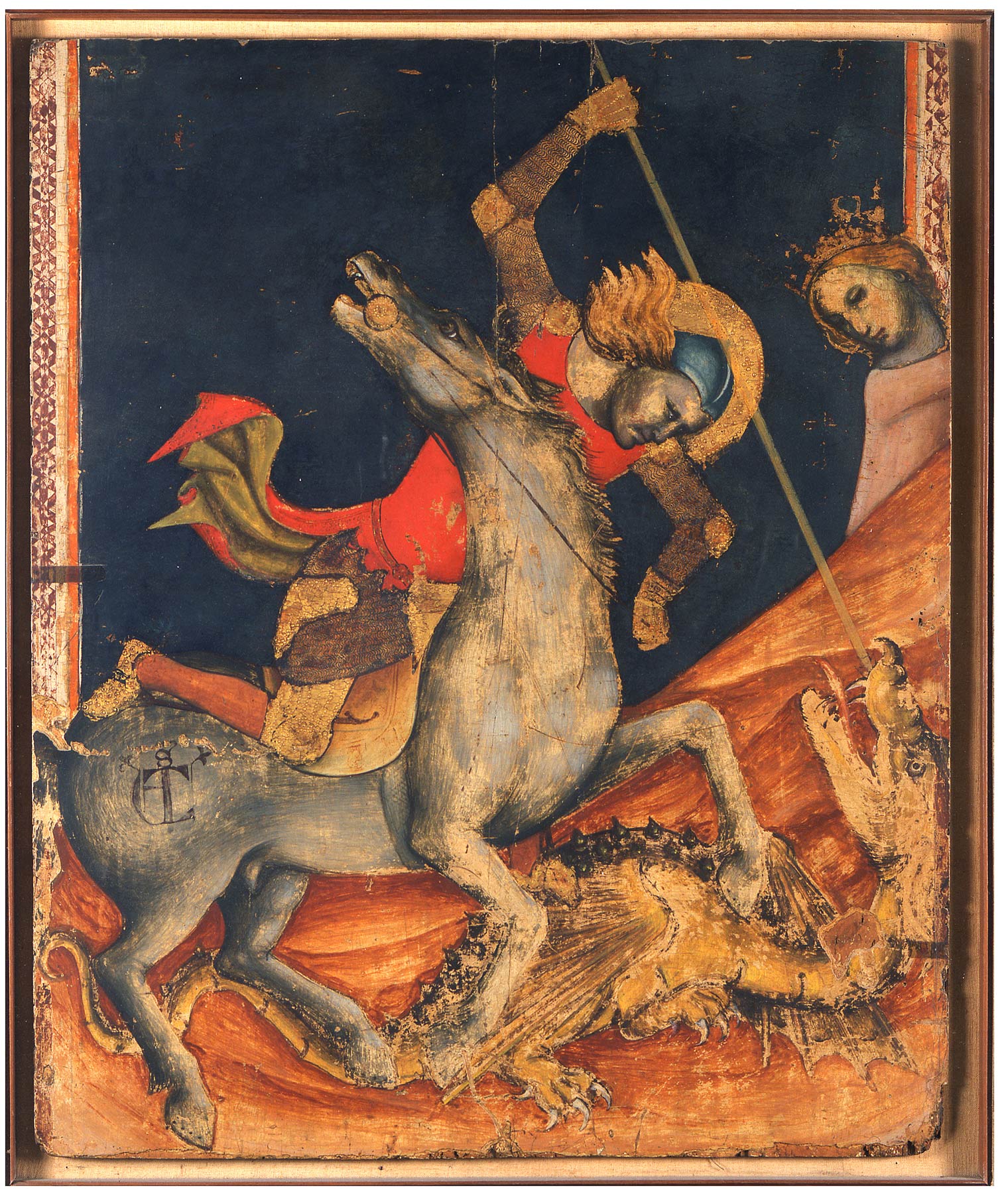 Vitale da Bologna, San Giorgio e il drago (1330-1335 circa; tempera su tavola, 86 x 70,5 cm; Bologna, Pinacoteca Nazionale)