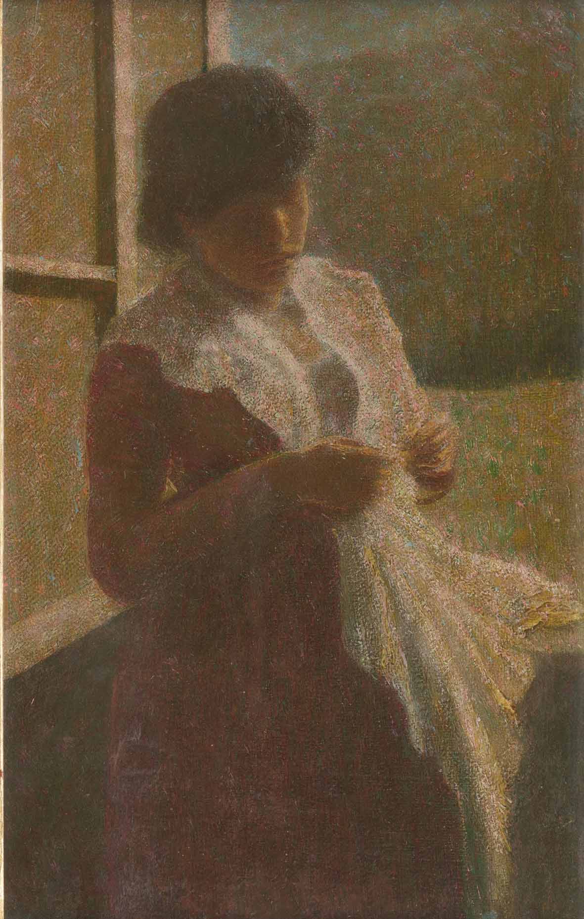 Vittore Grubicy De Dragon, Ritratto di persona cara (1886 circa; olio su tela, 32,5 x 21 cm; Milano, Galleria d’Arte Moderna)
