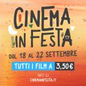 Cinema in festa: dal 18 al 22 settembre al cinema a soli 3,50 euro 