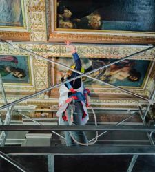 Parte il restauro dell'Allegoria dell'Inclinazione di Artemisia. Via i veli solo virtualmente 