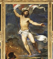 Le polyptyque d'Averoldi de Titien, "la migliore pictura ch'el facesse mai" (la meilleure peinture qu'il ait jamais réalisée).