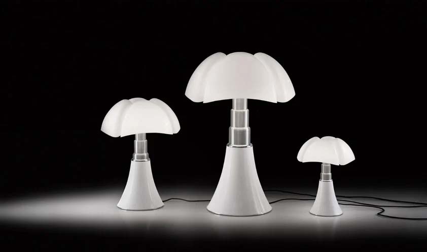 Le tre versioni della lampada. Foto: Martinelli Luce