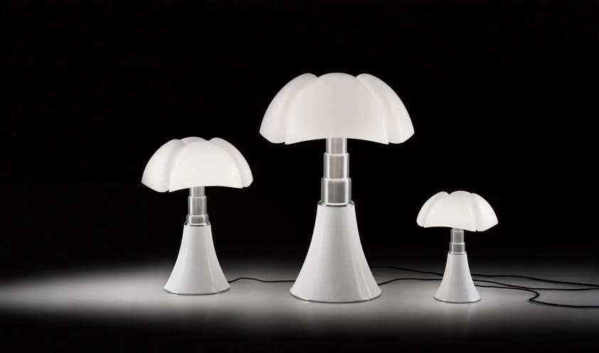 Le tre versioni della lampada. Foto: Martinelli Luce