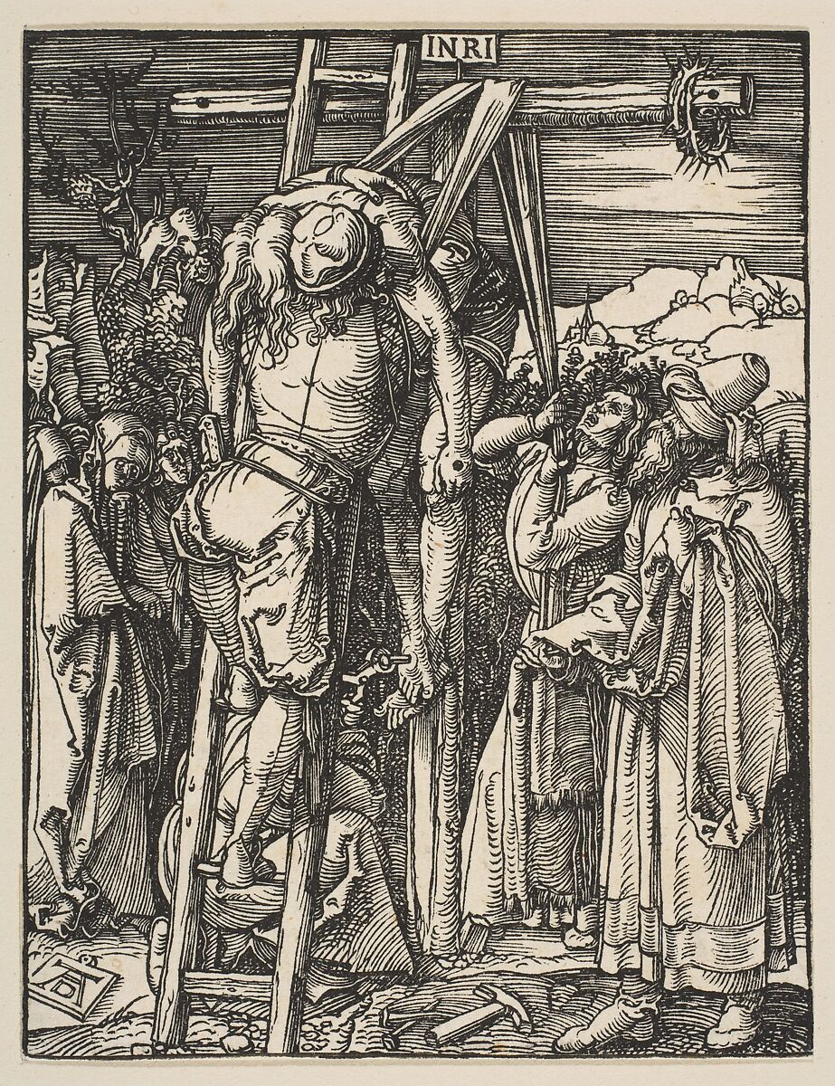 Albrecht Dürer, Deposizione (1509 circa; xilografia su carta, 127 x 98 mm; New York, Metropolitan Museum)
