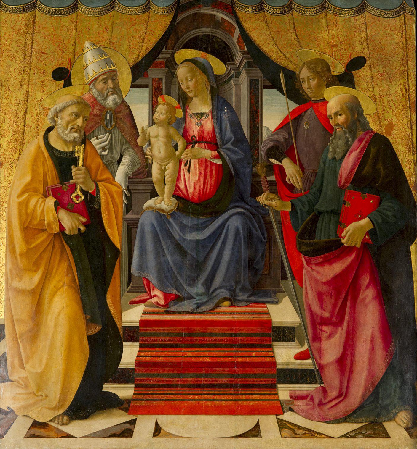 Domenico Bigordi detto Ghirlandaio, Sacra conversazione (1479; tempera su tavola, 170 x 160 cm; Lucca, Cattedrale di San Martino, Sacrestia)