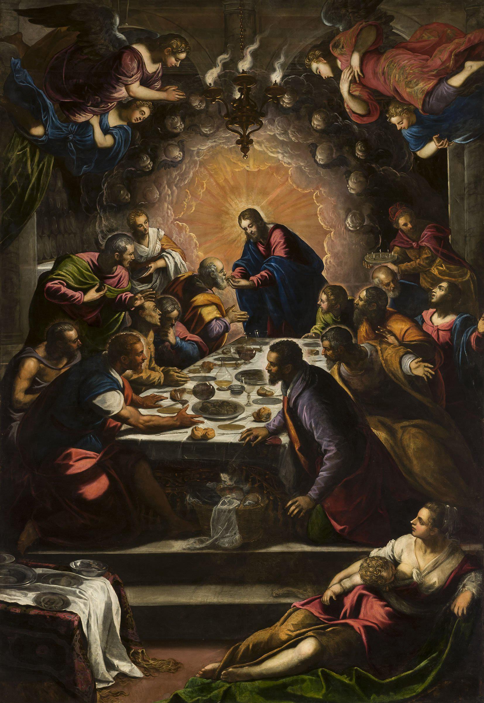 Jacopo Robusti detto il Tintoretto e Domenico Robusti, Ultima Cena (1594; olio su tela, 350 x 235 cm; Lucca, Cattedrale di San Martino)