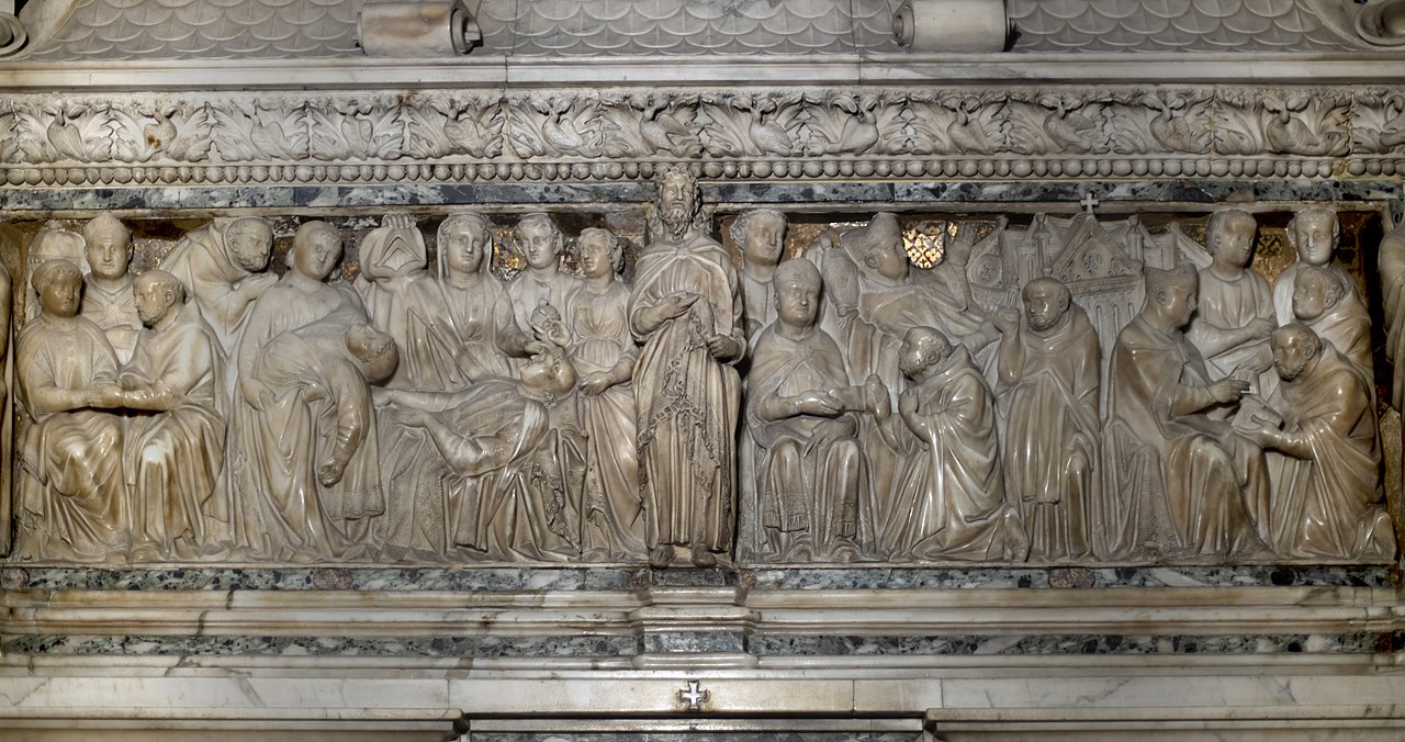 Nicola Pisano e aiuti, Approvazione della regola di san Domenico da parte di papa Innocenzo III e Adesione di Reginaldo di Orleans all'Ordine (1264-1267). Foto: Fabrizio Garrisi