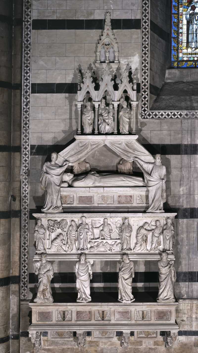 Tino di Camaino, Monument to Cardinal Riccardo Petroni (1318; marble; Siena, Cathedral)