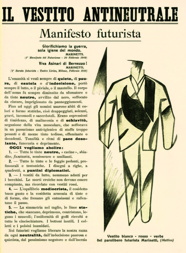 Incipit del manifesto del Vestito Antineutrale